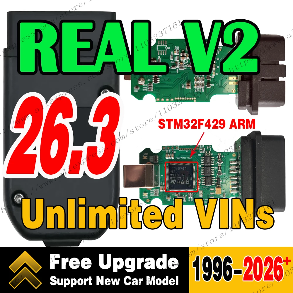 Best Quality 2026+ Real V2 VagCom Diagnostic Tool Update Online Unlimited VINS Vag Com HEX Usb Interface V25.3 Coding Function