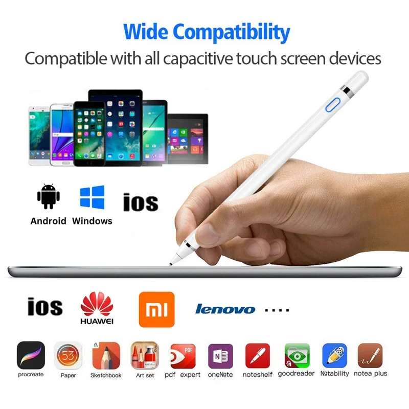 【Fast Delivery】Universal Active Stylus Touch Screen Pen Drawing Smart Capacitive Digital Pencil For Android IOS Tablet Phone