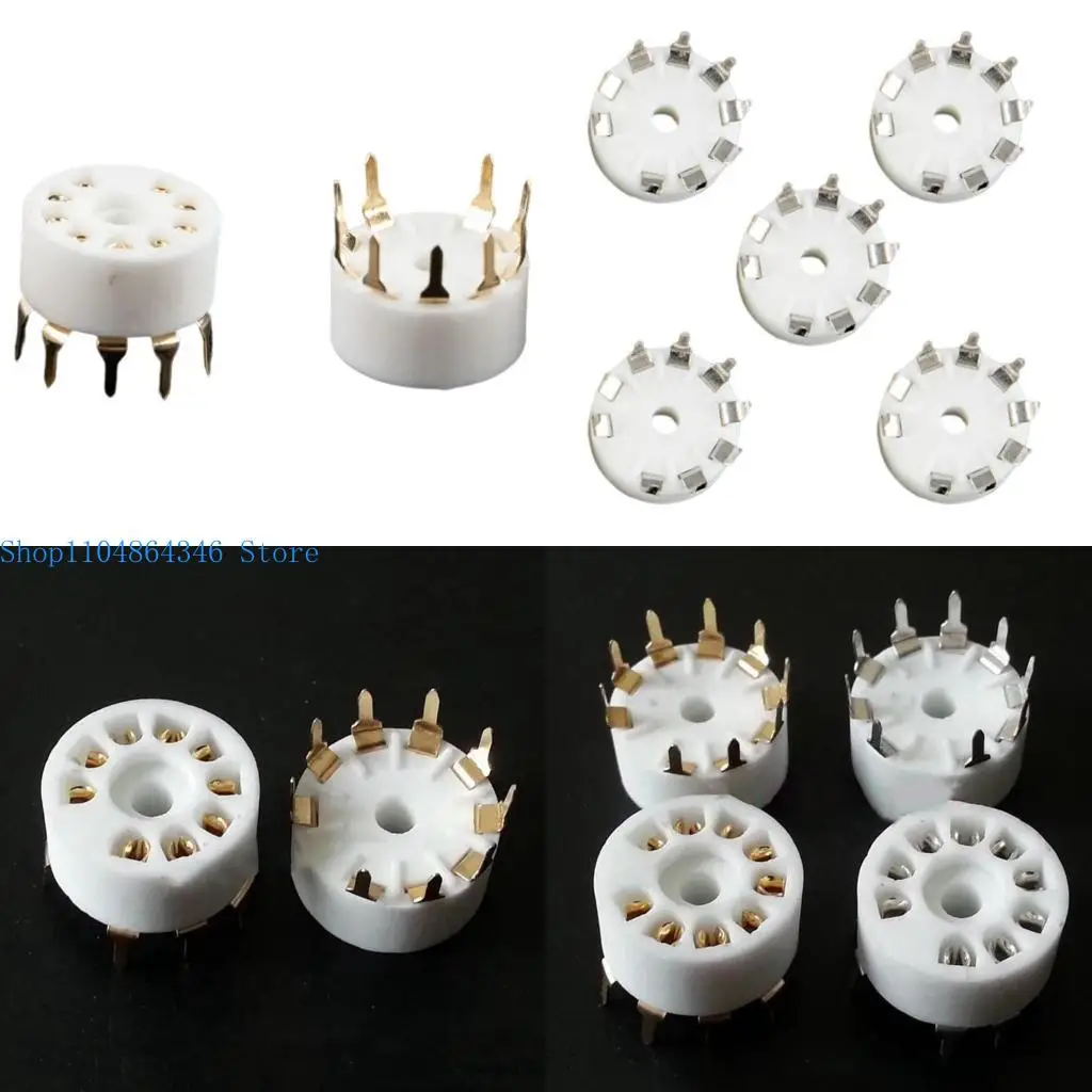 5pcs Ceramic 9 Pin B9A PCB MOUNT Tube Socket for 12AX7,12AT7,12AU7,ECC83,ECC82,E88CC 6922 6p1 6p14 6n1 6N2 6N3 6n11