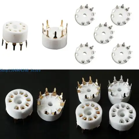 5pcs Ceramic 9 Pin B9A PCB MOUNT Tube Socket for 12AX7,12AT7,12AU7,ECC83,ECC82,E88CC 6922 6p1 6p14 6n1 6N2 6N3 6n11