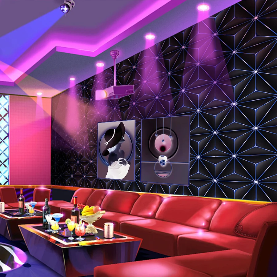 1 Roll of Modern Technology Style 3D Luminous Wallpaper, Easy to Apply and Peel Off, Waterproof Self-Adhesive Removable Contact Paper, for Living Room, Bedroom, Ktv Wall Decoration Wallpaper