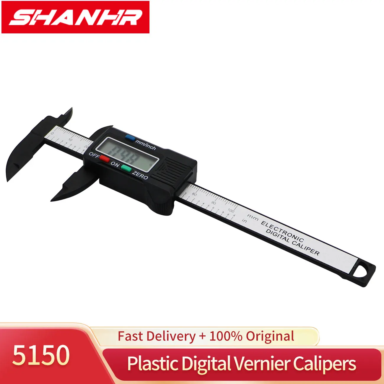 SHANHR Electronic Digital Display Caliper, 0‑100mm/150mm Carbon Fiber Composites Measuring Tool