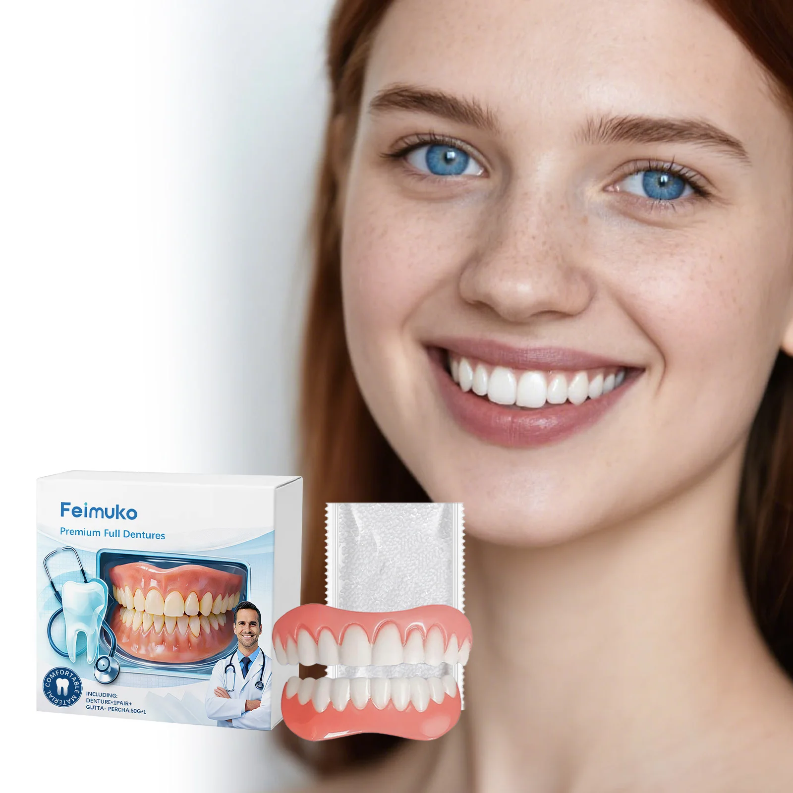 Adult Adjustable Denture Silicone Dentures Temporary Teeth For Missing Broken Teeth Confident Smile Comfortable Fake Tooth Set