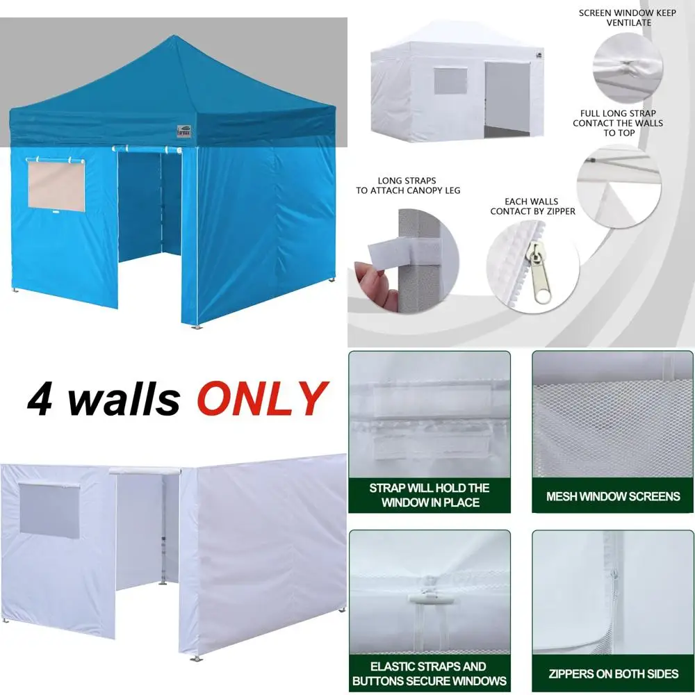 

Боковые стенки на полной молнии для выдвижной палатки с навесом 10x10, комплект корпуса с сетчатым окном и дверью, набор из 4 предметов