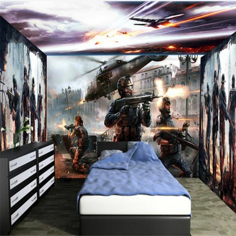 Counter-Strike Aircraft fighter papel de parede 3D Stickers photo wallpaper for wall 3 d wall art living room mural wall paper