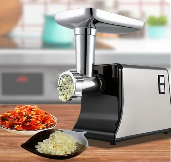 Electric Brushed Professional Meat Grinder Pure Copper Stainless Steel Housing-Multi-Function Blender for Outdoor Restaurant Use