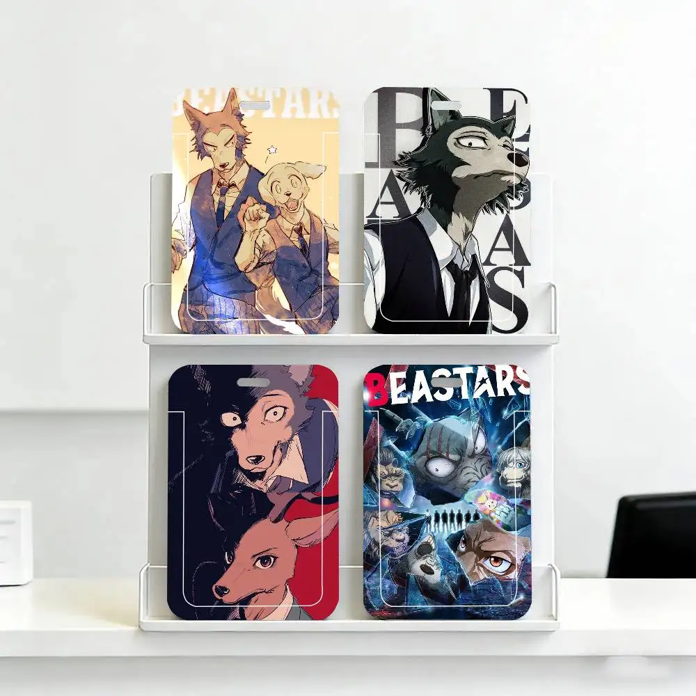 Comic B-Beastars Black Lanyard Card Holders Student Meal Cards And Campus Ids School