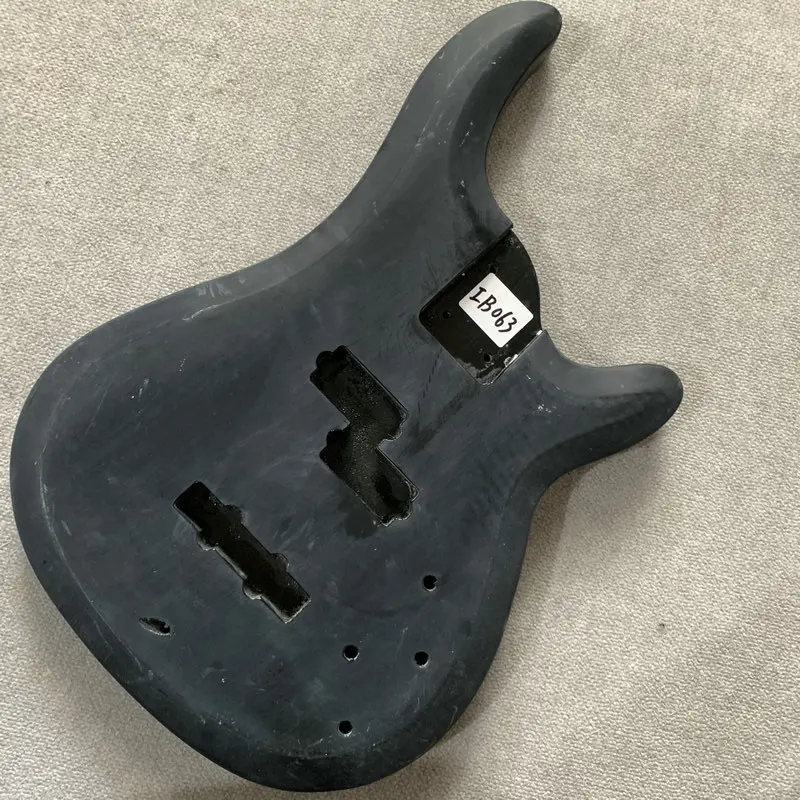 IB063 DIY Black Color Solid Wood Bass Parts  4 String PJB Electric Bass  Body  Right Hand  Sales Price Unfinished