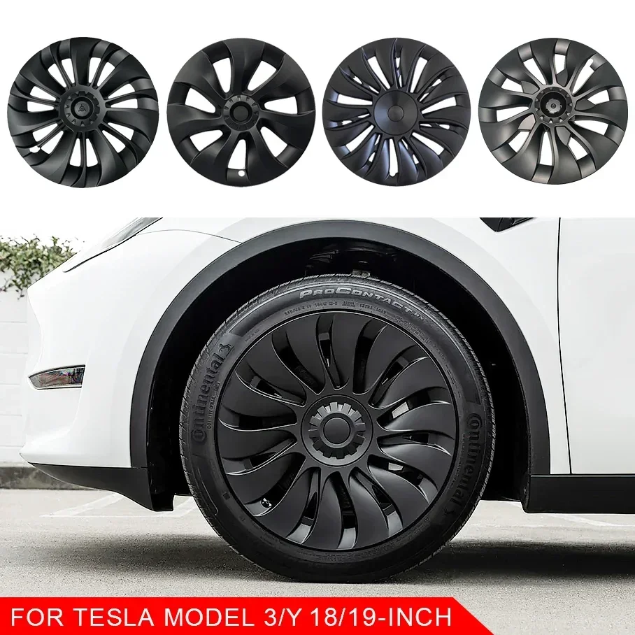 4PCS 18/19Inch Wheel Cover for Tesla Model 3/Y  Hubcaps Replacement Steering Wheel Rim Protector Accessories Hub cap 2017-2023