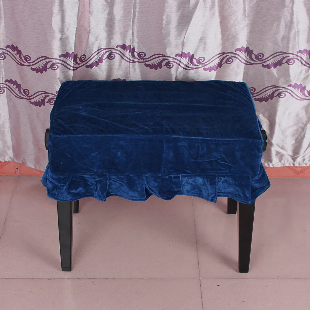 Piano Stool Cover Pleuche Plain Color Protective Cover Easy Install Dust Proof for Home Office Store Piano Chair Bench