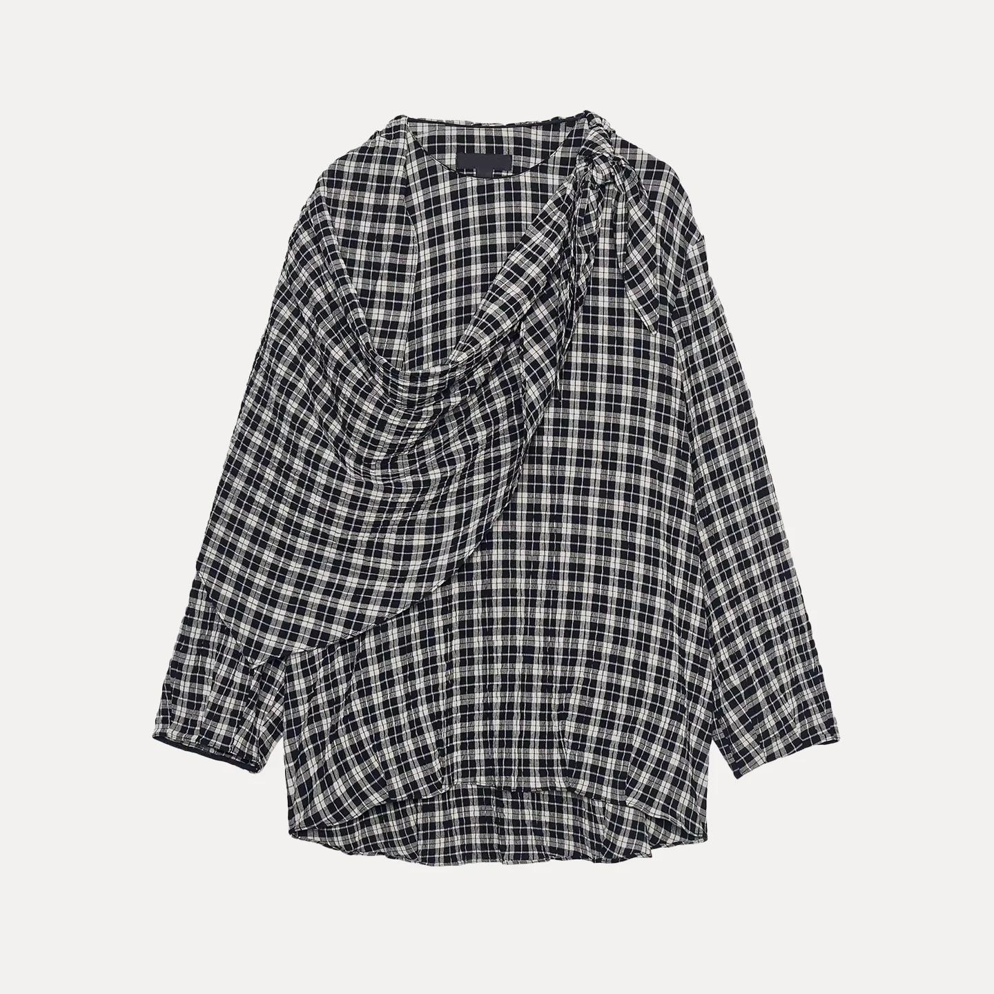 Z Women's Faion irt 2025 Autumn Plaid Scarf Multifunctional Headwear Casual Loose Long Sve Ladies Premium Quali