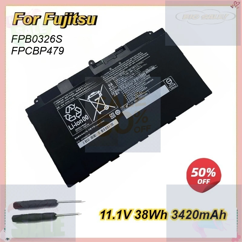 

Аккумулятор для ноутбуков Fujitsu Stylistic Q616, Q665, Q738, Q739, модель FPB0349S, FPCBP479, FPB0326S, 11.1В, 38Втч, 3420мАч, сменный аккумулятор