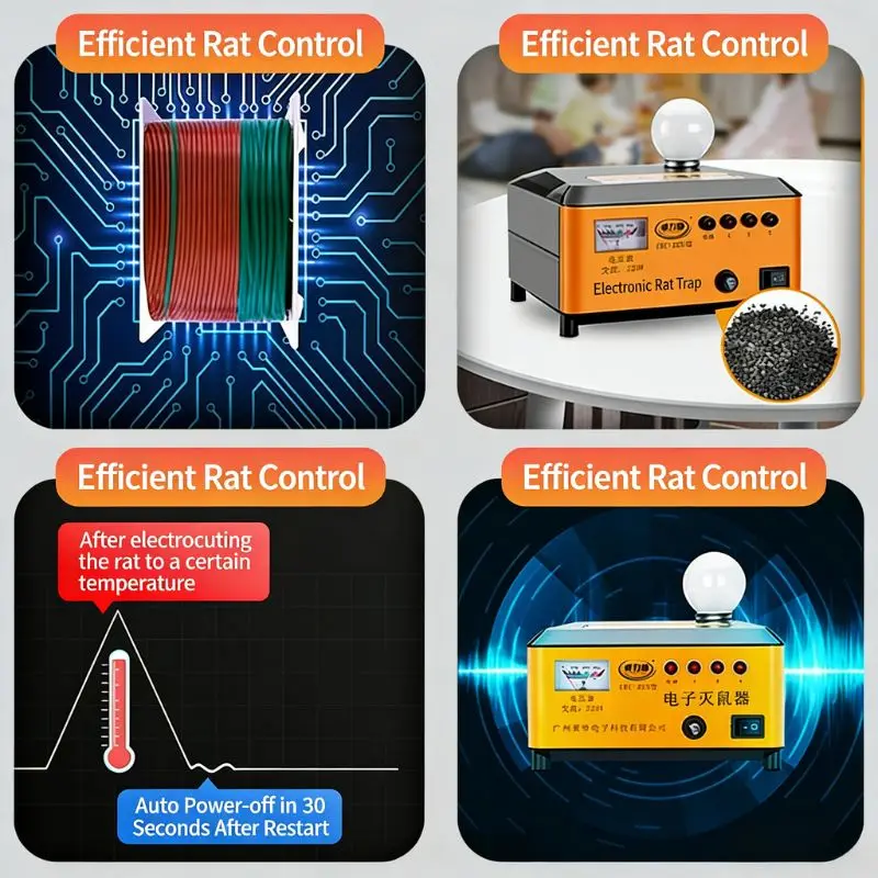 High-Effective Electronic Rat Trap Powerful Electric Mouse Killer Dropshipping Available Pest Control Rodent Eliminator