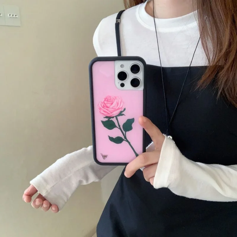 Fashion Wildflower Cartoon Stars Kawaii Phone Case for iPhone 16 13 Pro 14 Pro 15 Pro Cute Puppy  WF Deer Grid Protection Cases