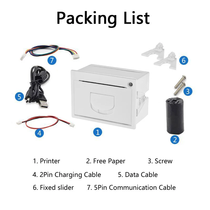 GOOJPRT QR204 58mm Embedded Printer RS232 / TTL USB Interface Receipt Thermal Printer Panel ESC/POS