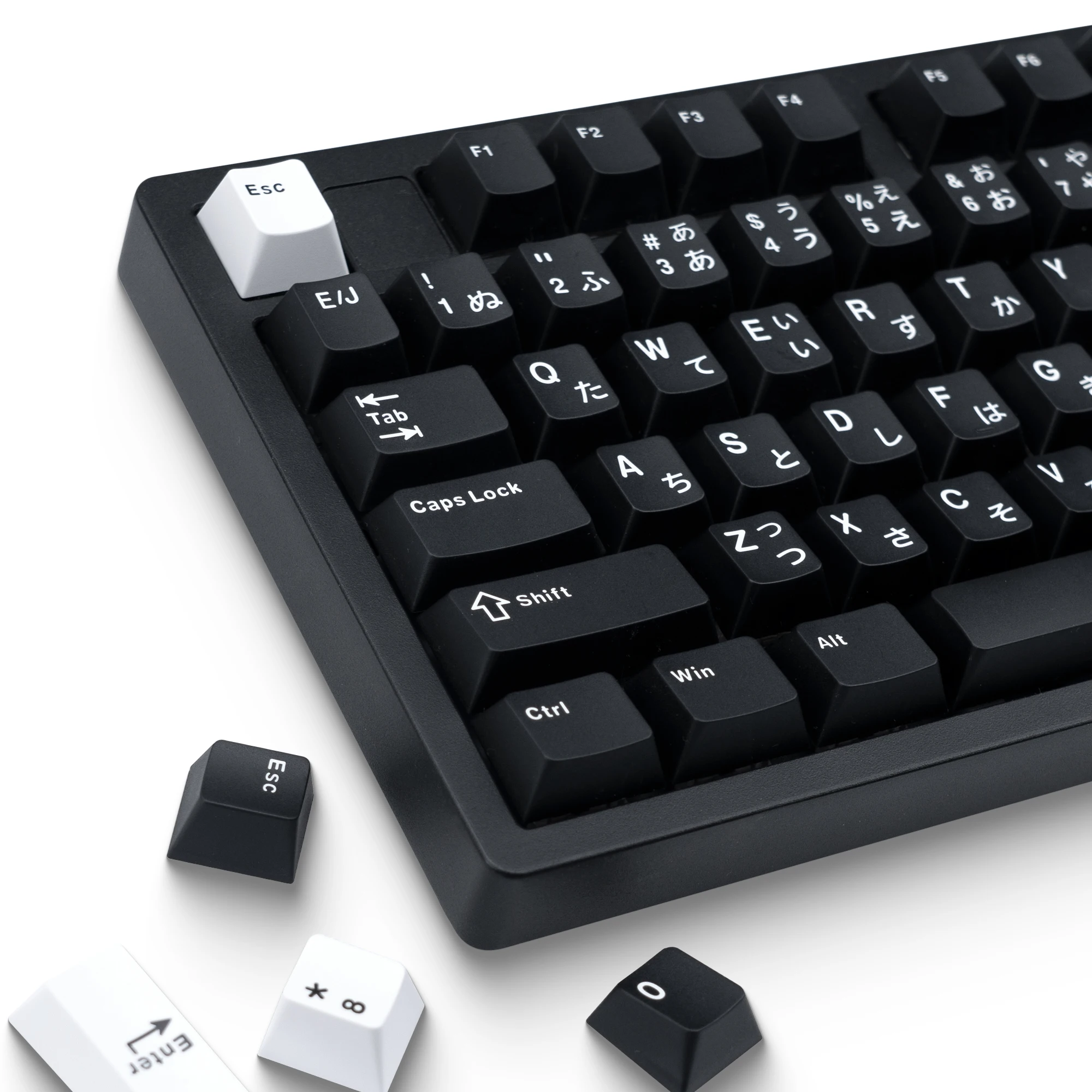 Xvx cereja perfil keycaps personagem japonês preto pbt keycap não brilhar através do teclado mecânico duplo tiro keycaps 146 chave