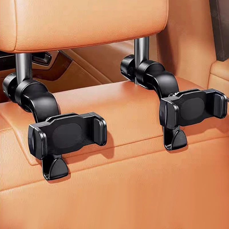 Multifunctional Car Rear Seat Mobile Phone&Tablet Mount With Hook Rotation Car Headrest Phone Bracket Support For Vehicle