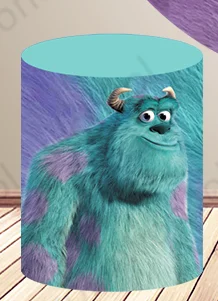 خلفية Mike Wazowski للفتيات ، وحوش وinc ، خلفية مستديرة لعيد الميلاد Sullivan Boo غطاء أسطواني ، دعامة صور استحمام الطفل