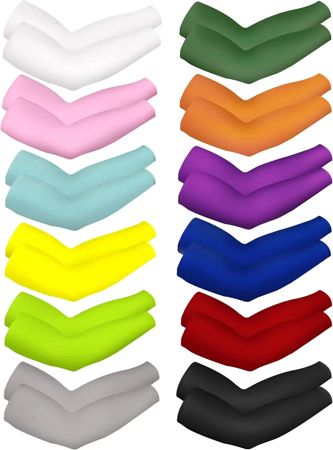 

12 Pairs UV Protection Arm Sleeves Cooling Breathable for Men Women