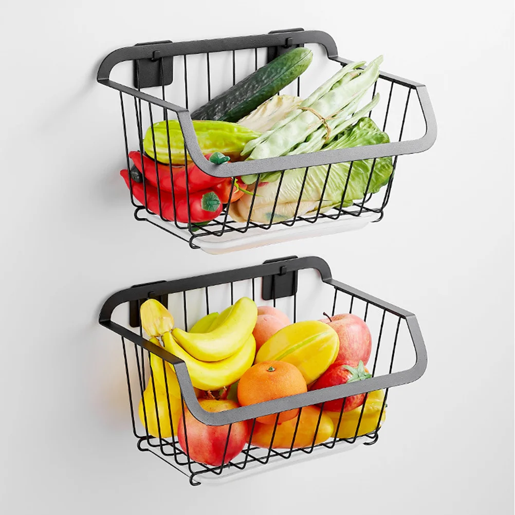 

Stainless Steel Fruit and Vegetable Basket Storage Home Cabinet Door Hanging Baskets
