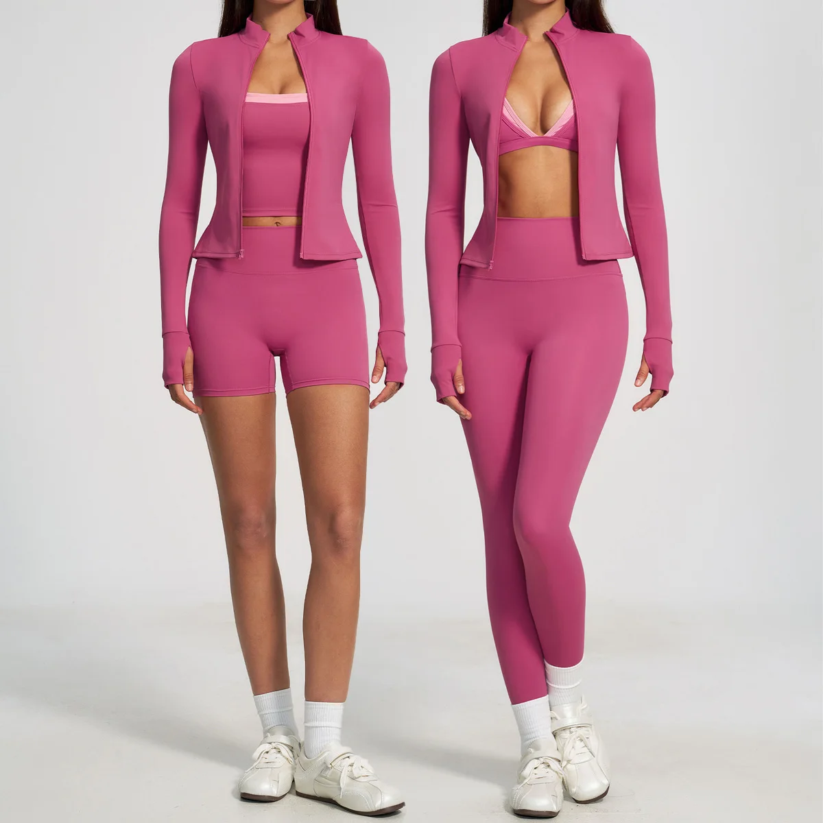3PCS Yoga Suit Sports Set Women Tracksuit Running Workout Clothes Gym Vest Long Sleeve Sports Bra Athletic Wear Yoga Clothing