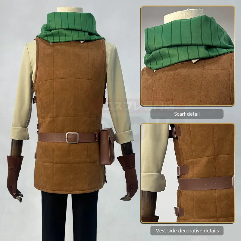 HOLOUN 애니메이션 칠척 팀스 코스프레 의상 조끼 셔츠 바지 벨트 스카프 파우치 코스 컨벤션 할로윈 크리스마스