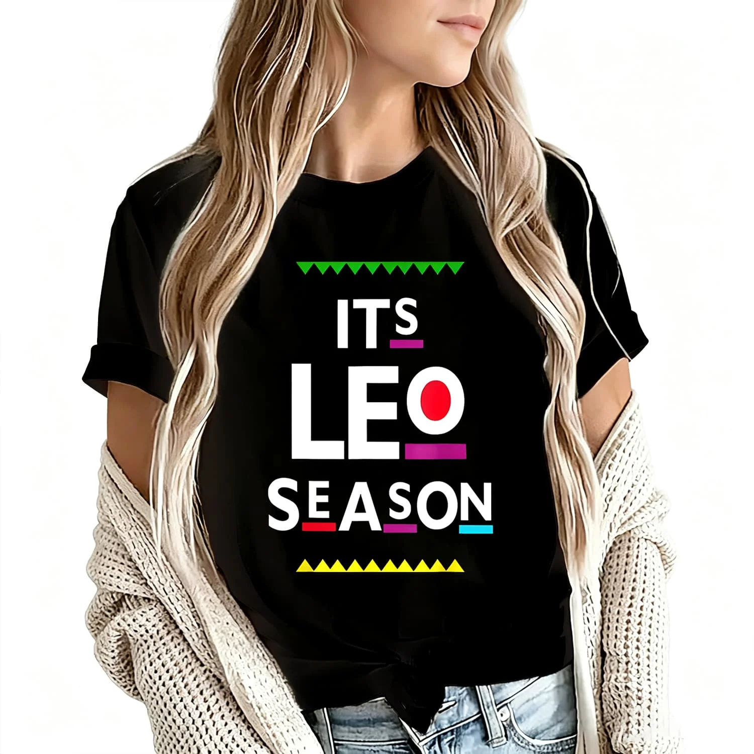 It's for Leo Season Zodiac Graphic Women's T-Shirt 100% Cotton Funny Graphic Short Sleeve Tee Novelty Shirt Casual Crew Neck Top S-5Xl