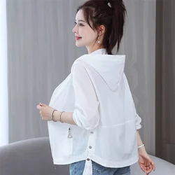 Summer Women's Jacket 2026 New Loose Shirts Thin Coat Hooded Jacket Sun Protection Cardigan Outerwear