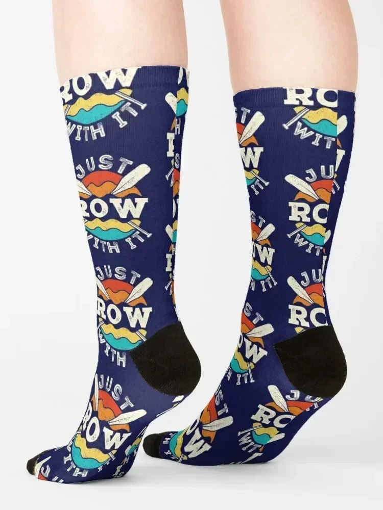 Just Row with It Rowing Rower Crew Team Oars Socks sports and leisure designer brand Novelties aesthetic Girl'S Socks Men's