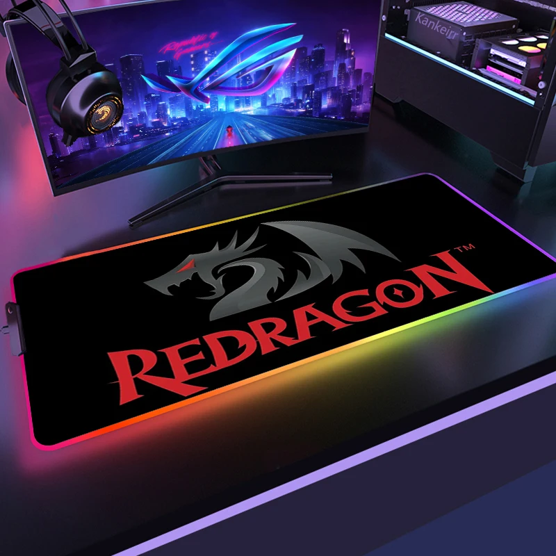 Redragon Laptop Accessories Gamer RGB Mouse Pad Deskmat Keyboard Mat Gaming Laptops LED Mousepad Desk Protector Anime Mause Mats