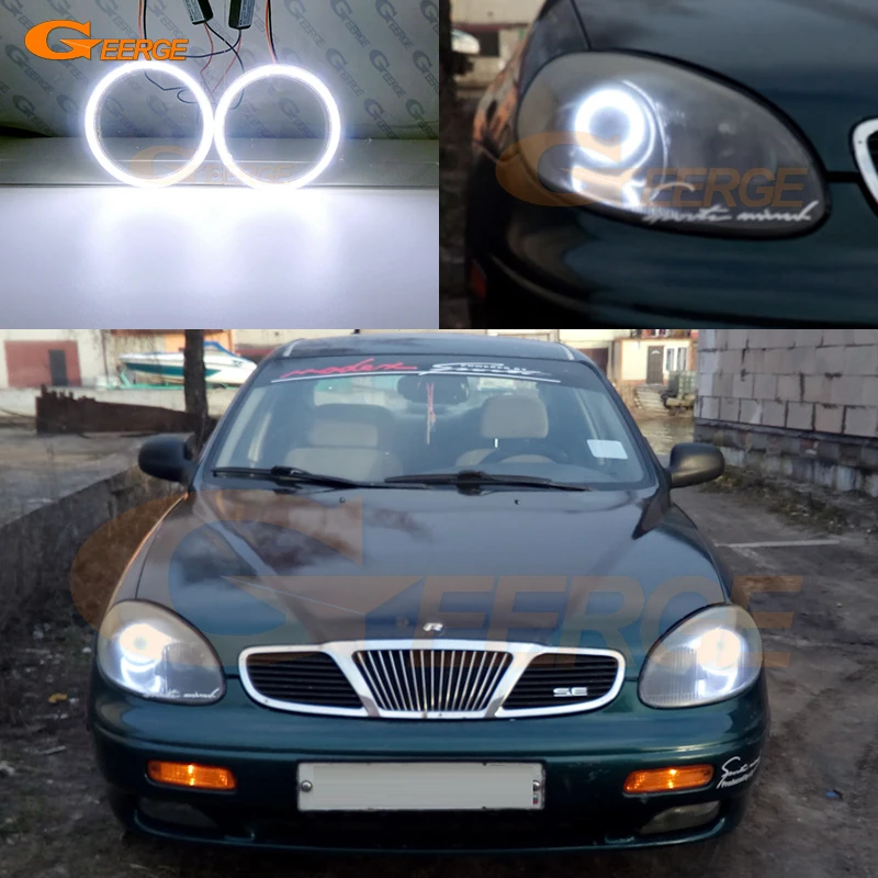 

For Daewoo Leganza 1997 1998 1999 2000 2001 2002 2003 2004 Ultra Bright Cob Led Angel Eyes Kit Halo Rings Car Accessories