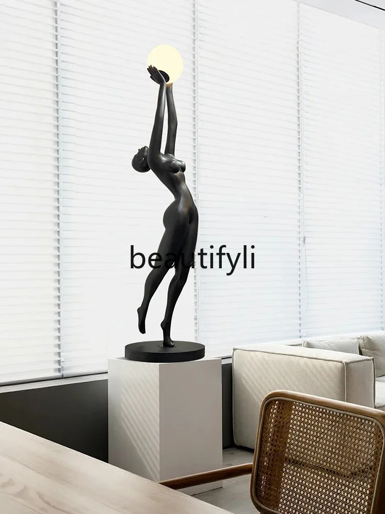 Living room decorative floor lamp designer creative character plastic art pendulum