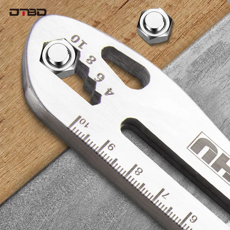 DTBD 6in1 Multifunktions-Allzweckmesser aus Edelstahl, Heckbruch-Design/Lineal/Flaschenöffner, einziehbarer Boxschneider, Kunstbedarf