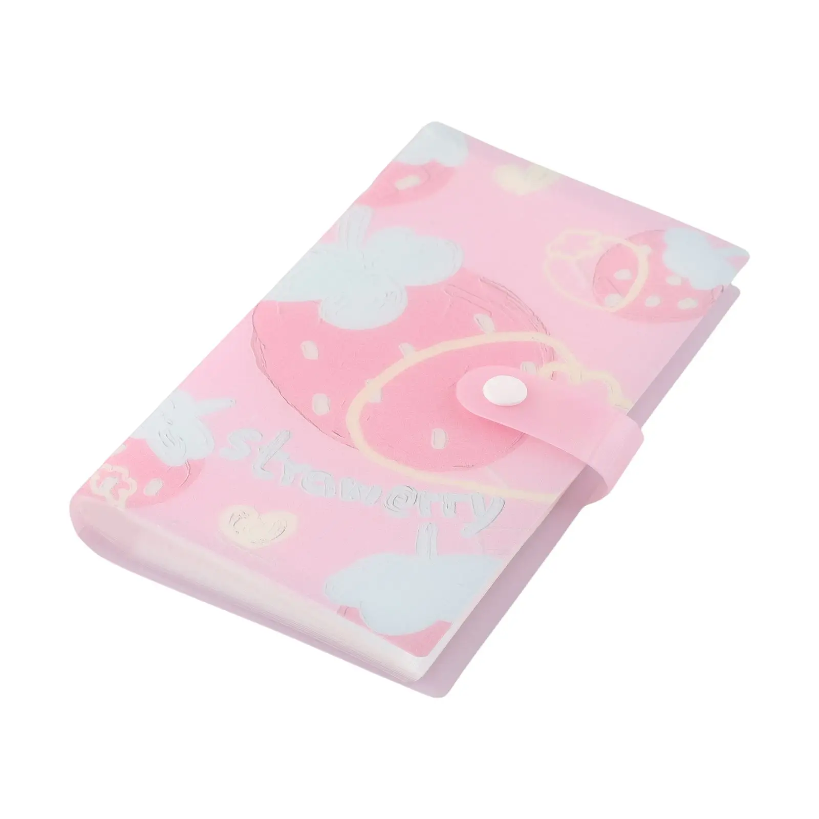 Christmas Present 9*5.9cm Photo Card Holder Three-inch Album Button Design Sturdy PP Material Aging Protection