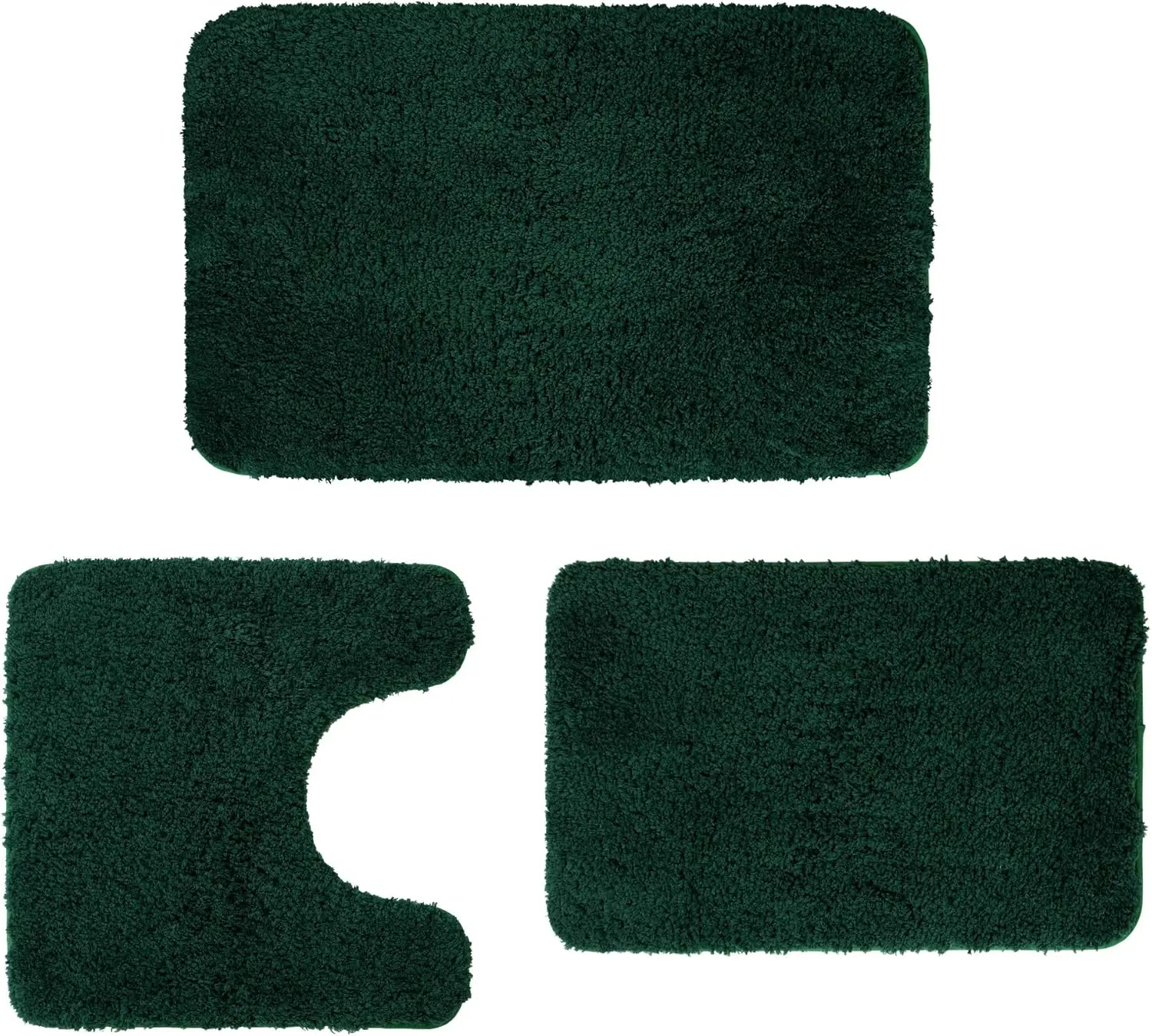 

Bathroom Rugs Sets 3 Pieces Microfiber - Upgrade Non-Slip Thermo-Plastic Rubber Bottom- Quick Dry - Machine Wash for Be