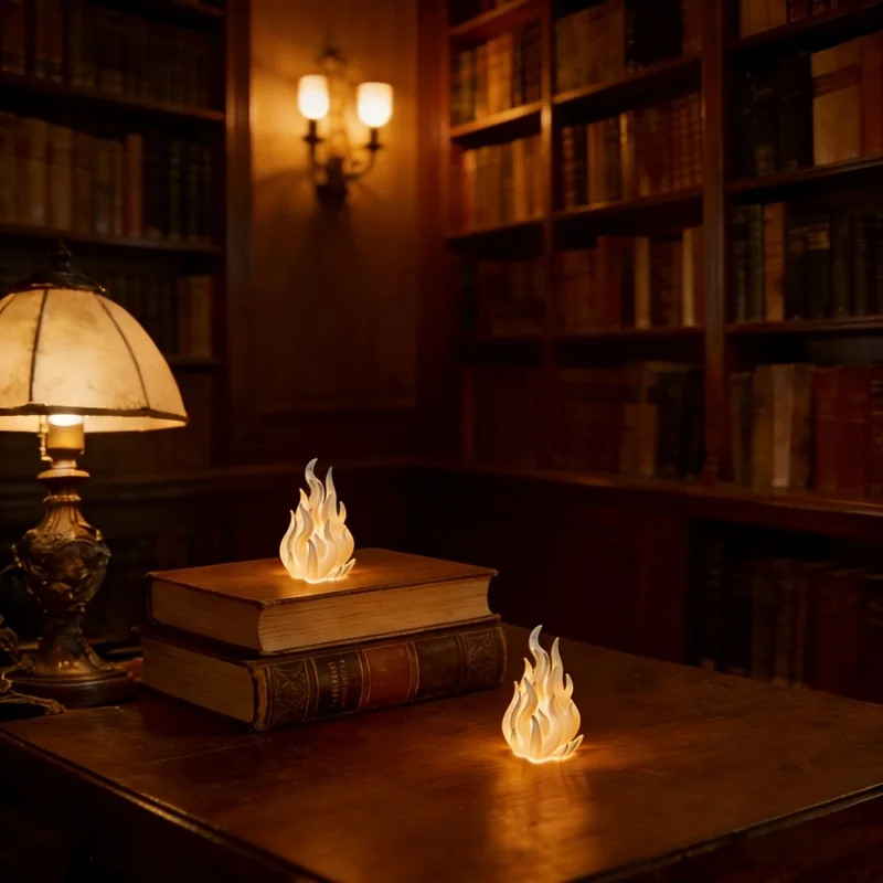 1pc White Flame Tealight Figurines, Vintage Gothic Boho Home Decor Ornament for Bedroom Study Shelf.No Candle Included