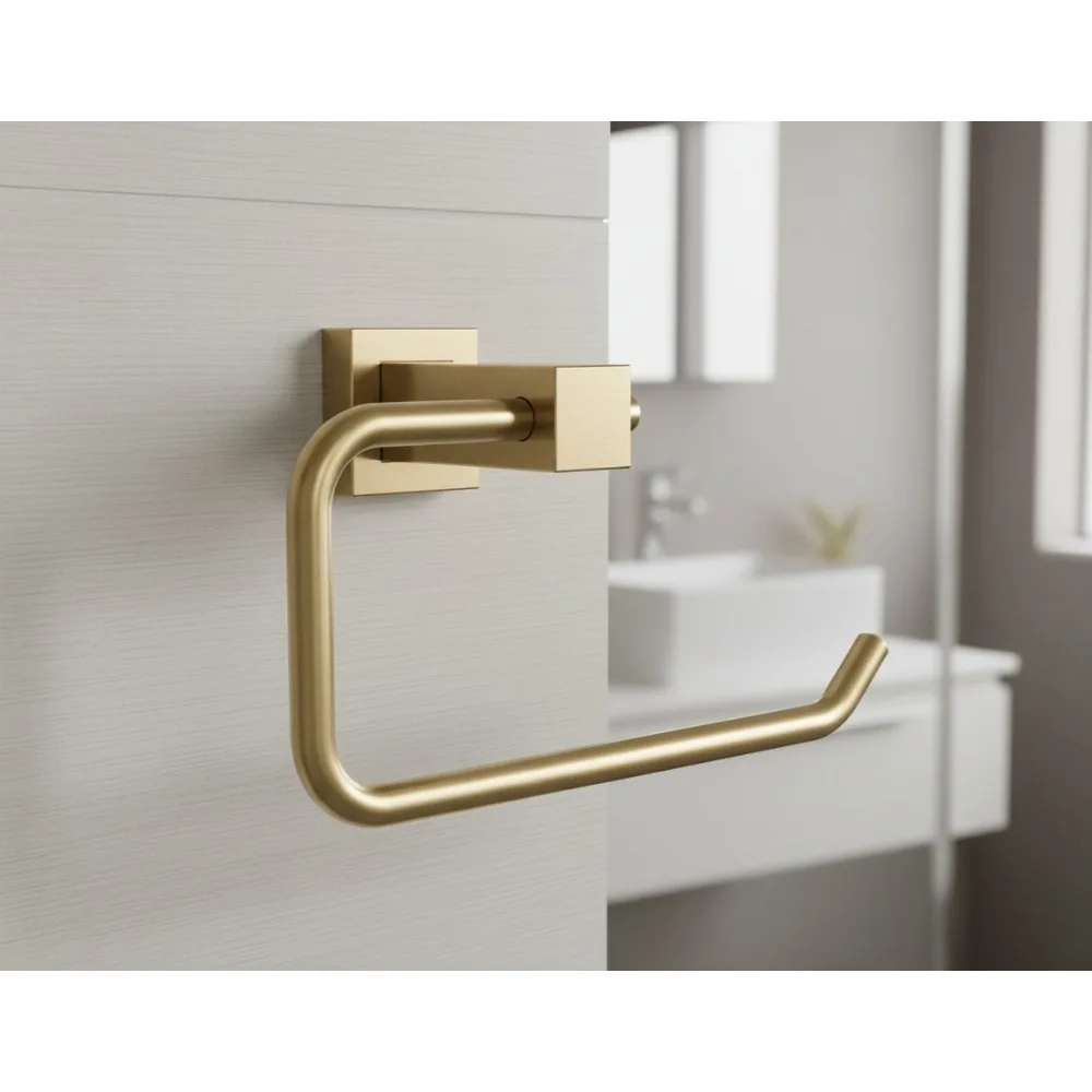 

Gold Wall Mounted Toilet Paper Holder, Space Saving Tissue Dispenser with Easy Installation for Modern Bathroom