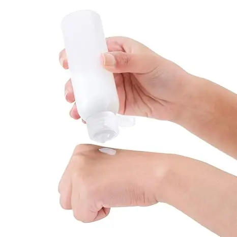 50 Stück Leere Plastik-Reiseflaschen für Toilettenartikel, Quetschbare Reisegröße für Ätherische Öle, Gesichtscreme, Shampoo, Lotion, Flüssigkeitsbehälter – Detail 7