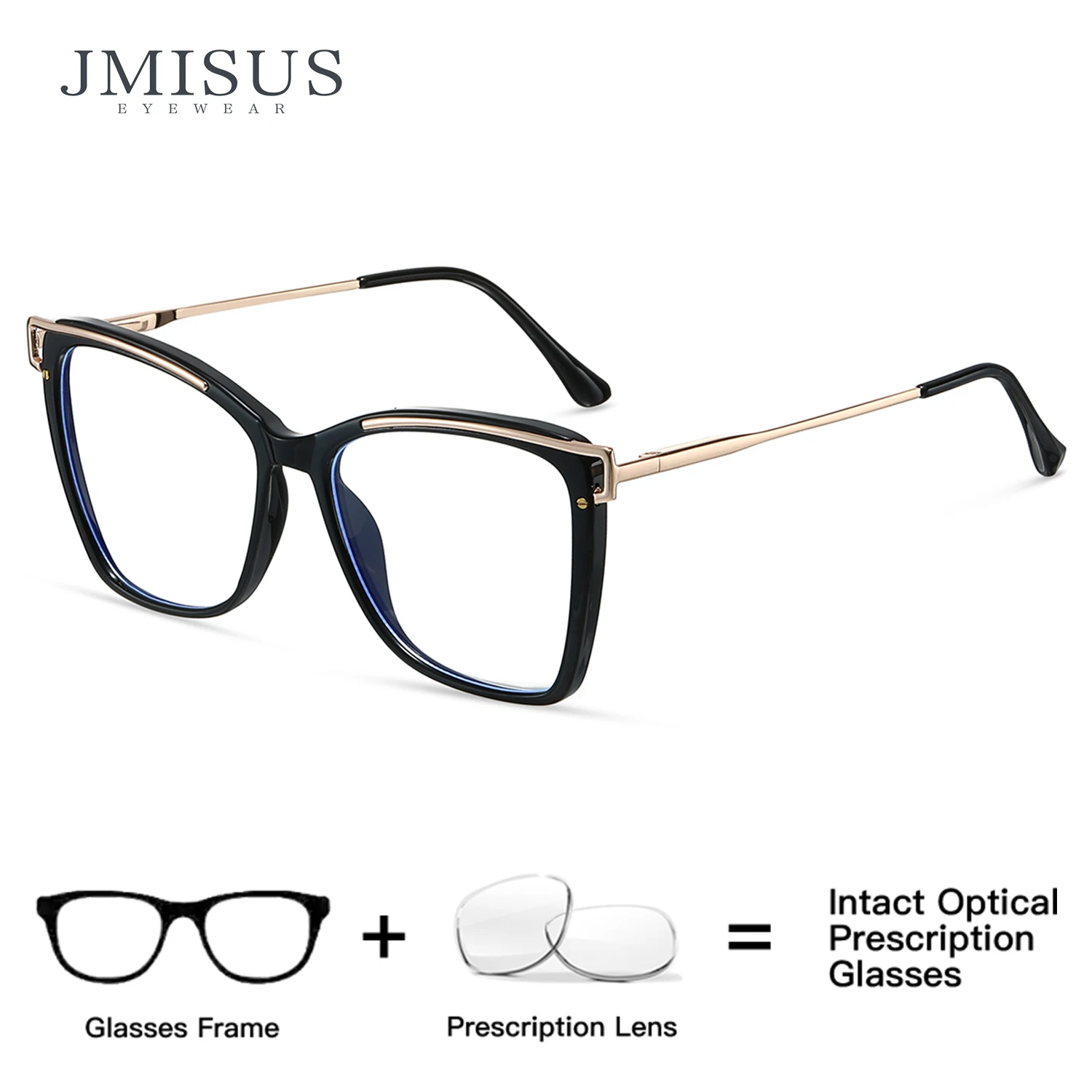 

JMISUS Fashion Square Progressive Prescription Eyewear High-quality Metal Butterfly Myopia Glasses Woman Optical Eyeglasses