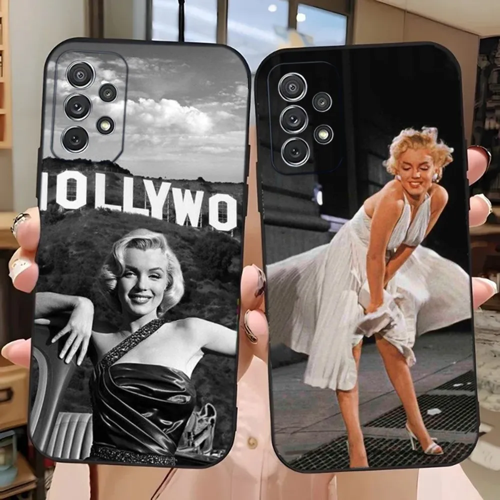 Marilyn Monroe Phone Case For Samsung Galaxy A13,A21s,A22,A31,A32,A52,A53,A71,A80,A91 Soft Black Phone Cover