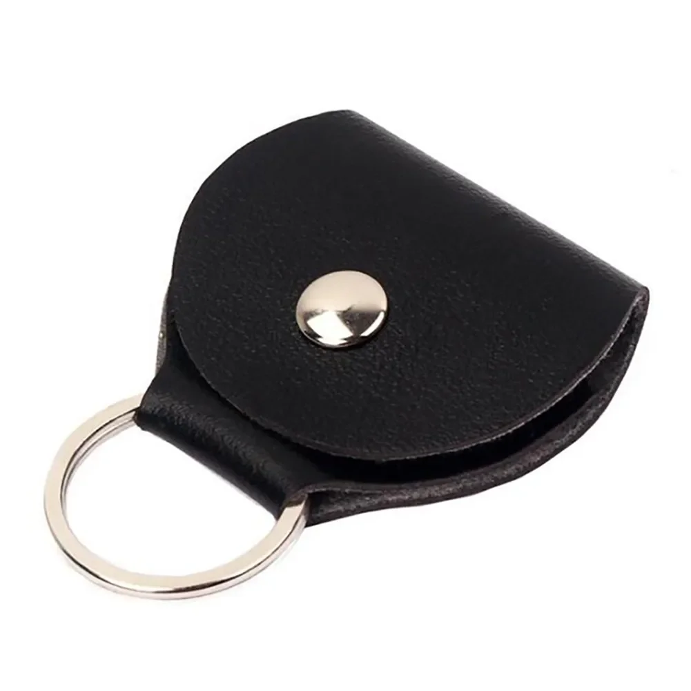 Soporte para púas de guitarra, estuche para púas, paquete de 6, llavero de cuero, fundas para púas, banco mediano, cuero de vaca, 1-3 uds. De púas