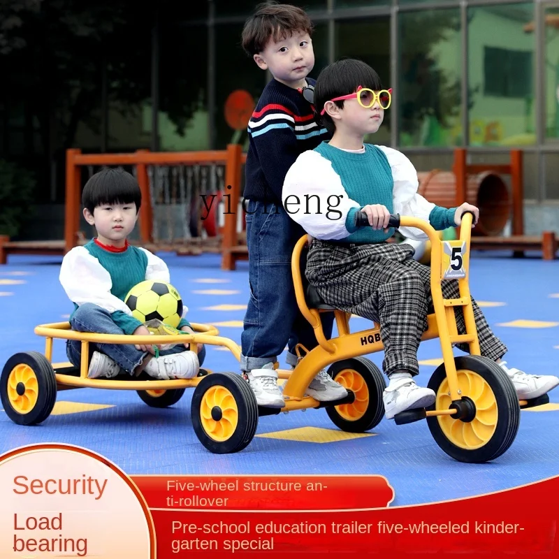 XL Kindergarten Tricycle Children's Bicycle with Bucket Can Take Children Preschool Education Stroller