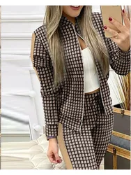 Set Woman 2 Pieces Trouser Suits Zipper Jacket Pants Tracksuit Women Patchwork Sportwear Casual Female Jogging Suit Plus Size XL