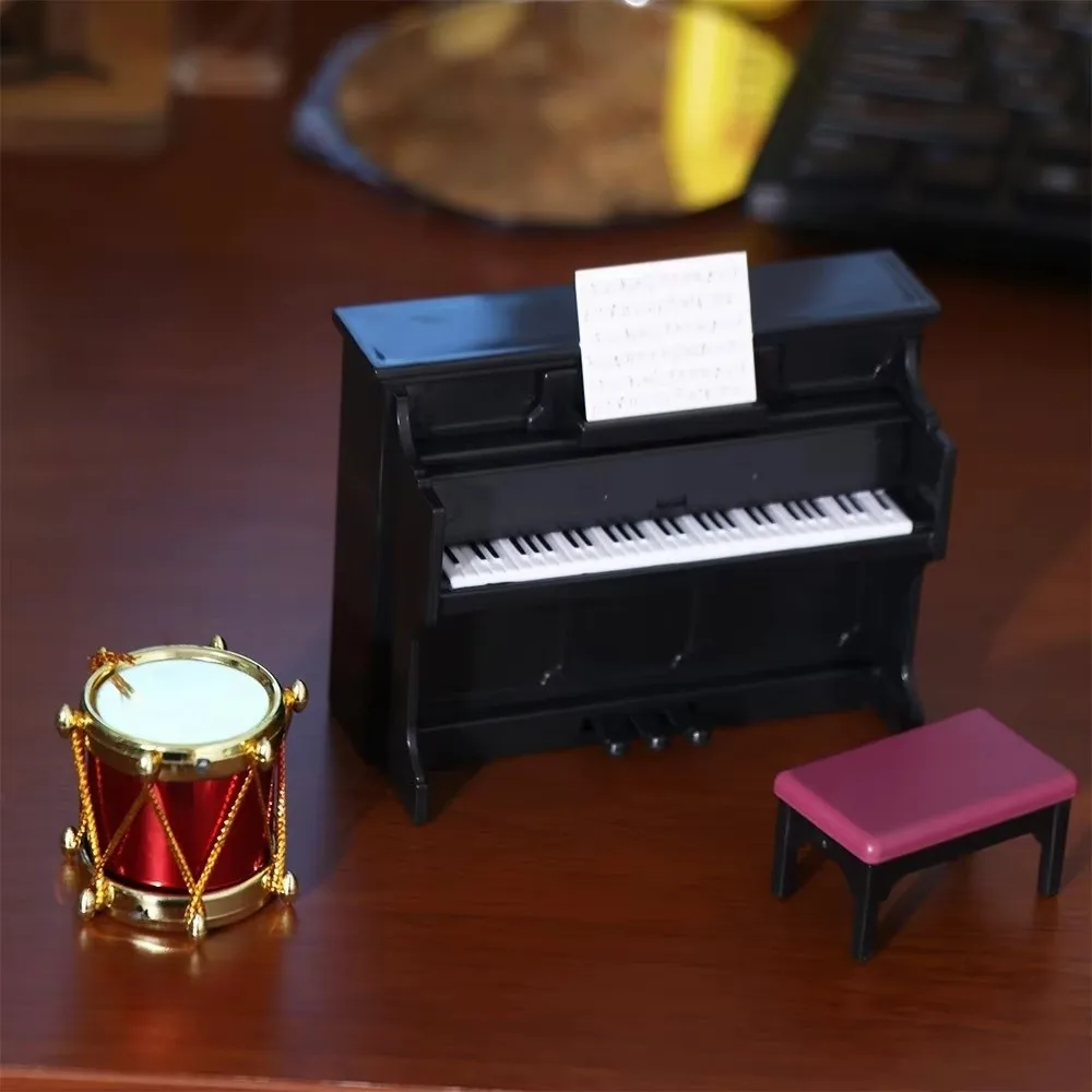 Scene Decor Dollhouse Musical Instrument Miniature Set Classical Design Mini Guitar Saxophone Set Trumpet Violin Drum
