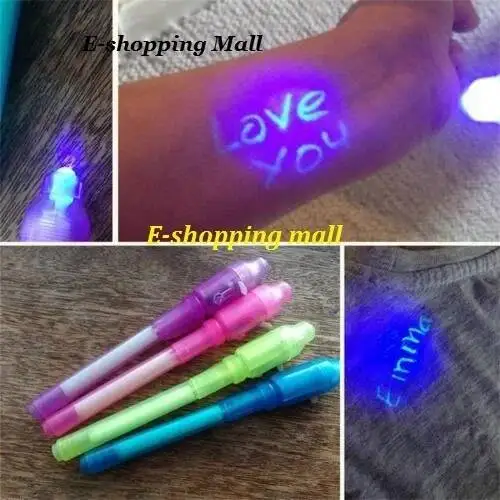 1piece, UV Light Pen Invisible Ink Security Marker Pen With Ultra Violet LED Blacklight