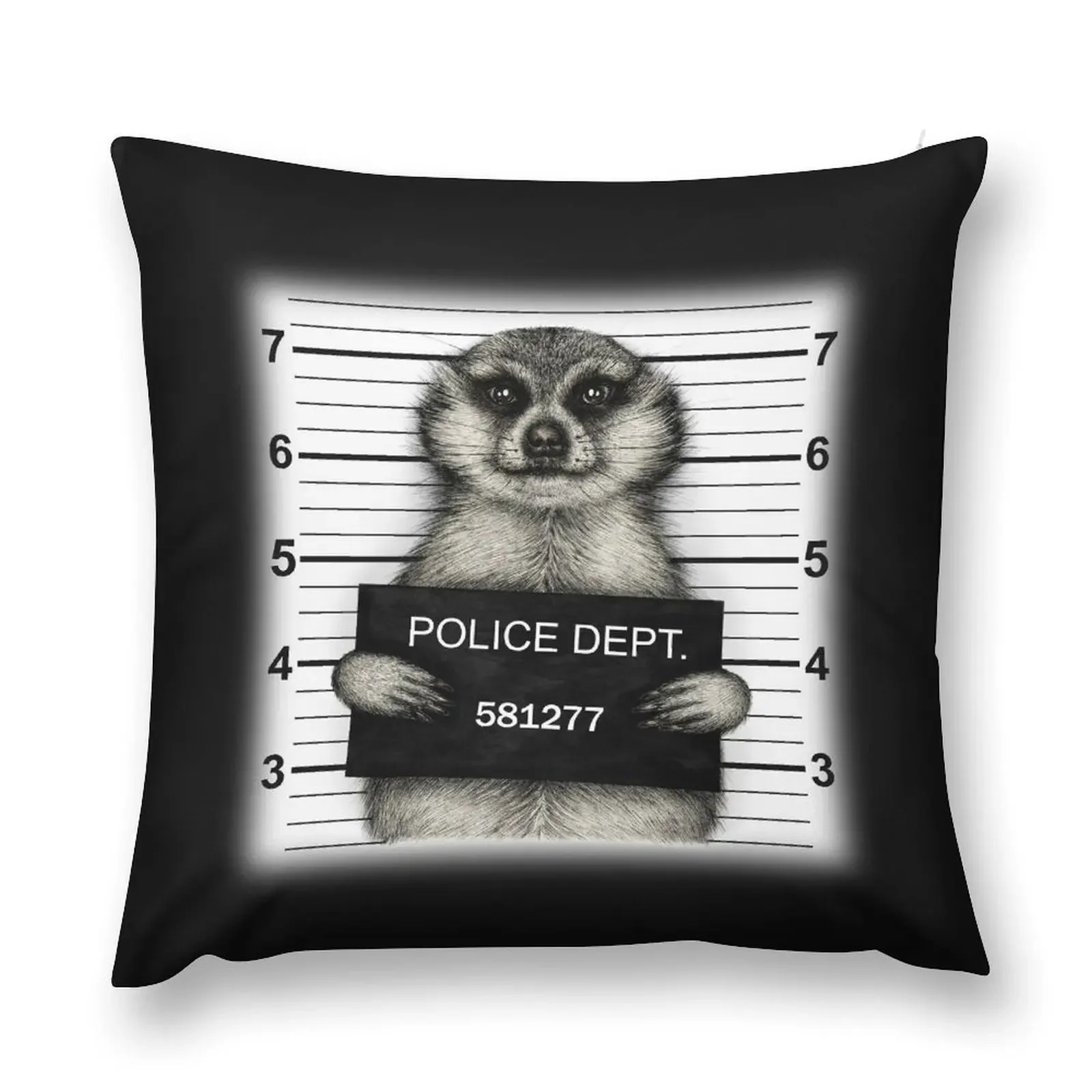 Meerkat Mugshot Throw Pillow Pillowcases Covers For Sofas pillow