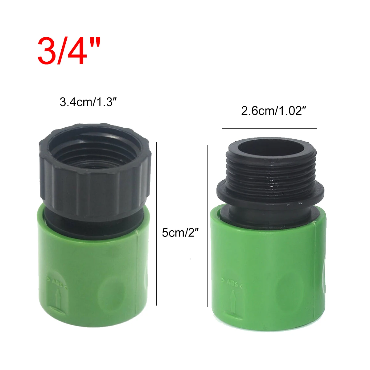 

2pcs British Standard Plastic 3/4" Female Quick Coupler Male Threaded 6-Point Quick Connect Faucet