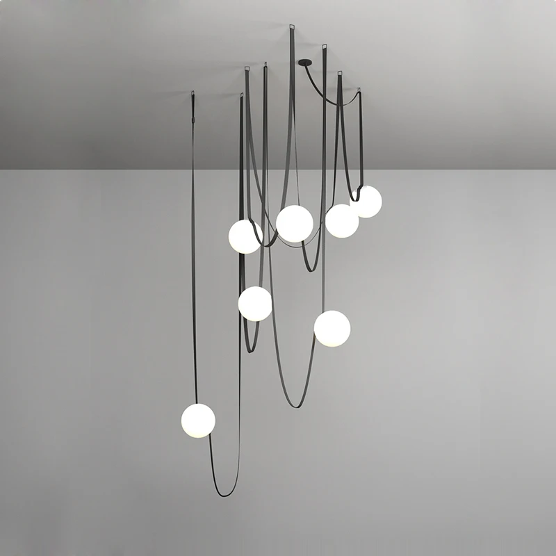 Imagem -03 - Led Teto Candelabro com Vidro Bolha Iluminação Pendurado Lâmpadas Suspensão Luminária Lâmpada para Sala de Jantar Minimalismo Faça Você Mesmo Cinto