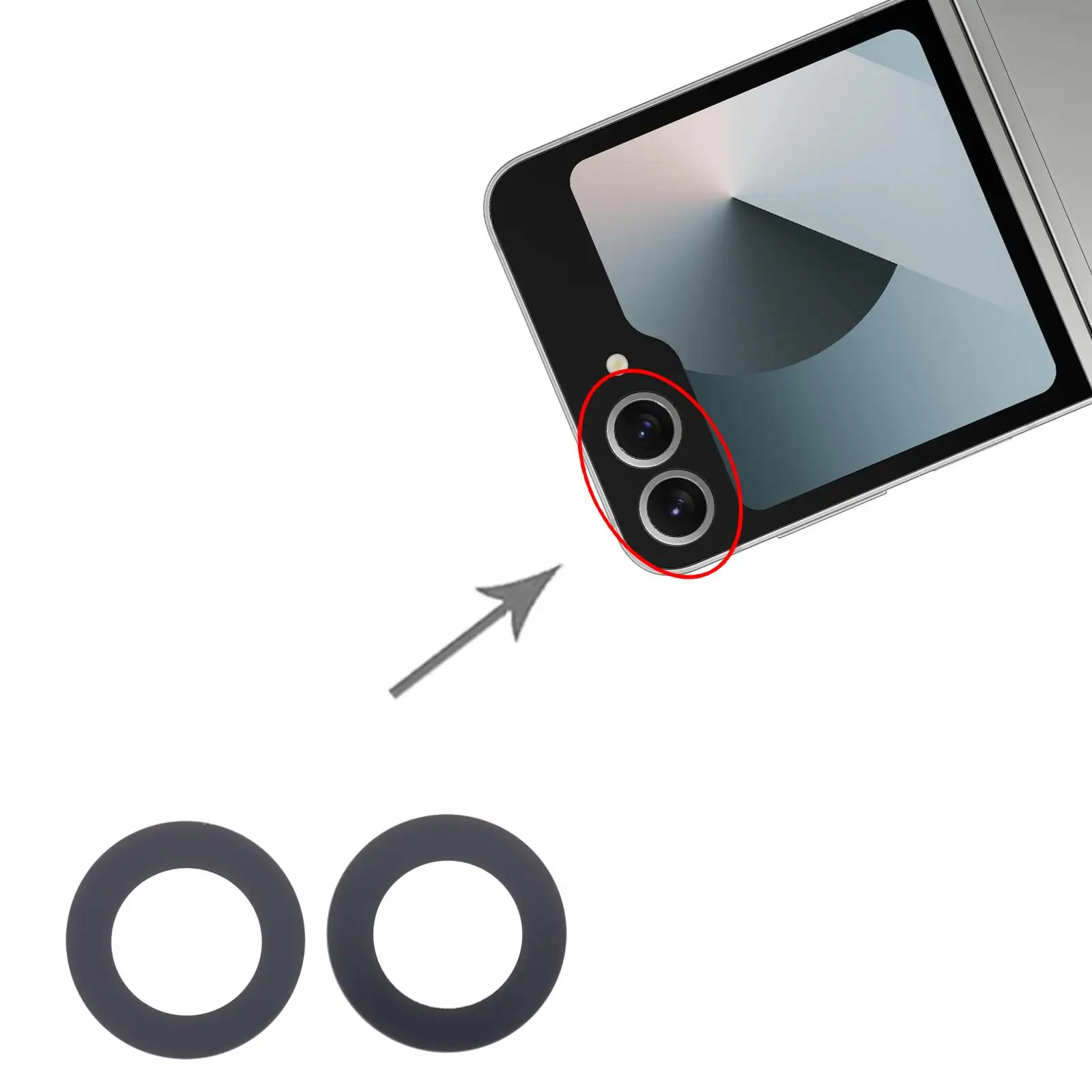 10 комплектов объективов задней камеры для Samsung Galaxy Z Flip6 SM-F741B