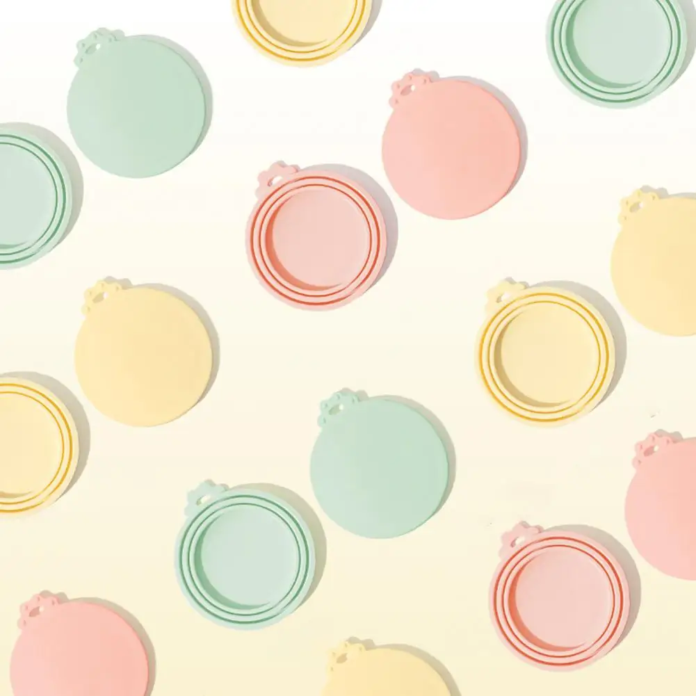 Odorless Cover Silicone Pet Food Lids Set Reusable Dustproof Moisture Proof Covers Universal Seal for Dog Cat Food Cans